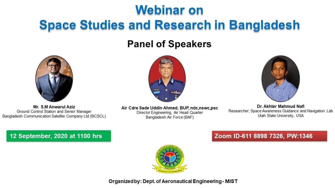 WEBINAR ON "SPACE STUDIES AND RESEARCH IN BANGLADESH"